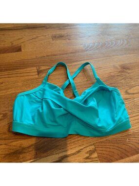 ATHLETA WOMENS BLUE 36D/DD SWIM TOP BATHING SUIT BIKINI UNDERWIRE